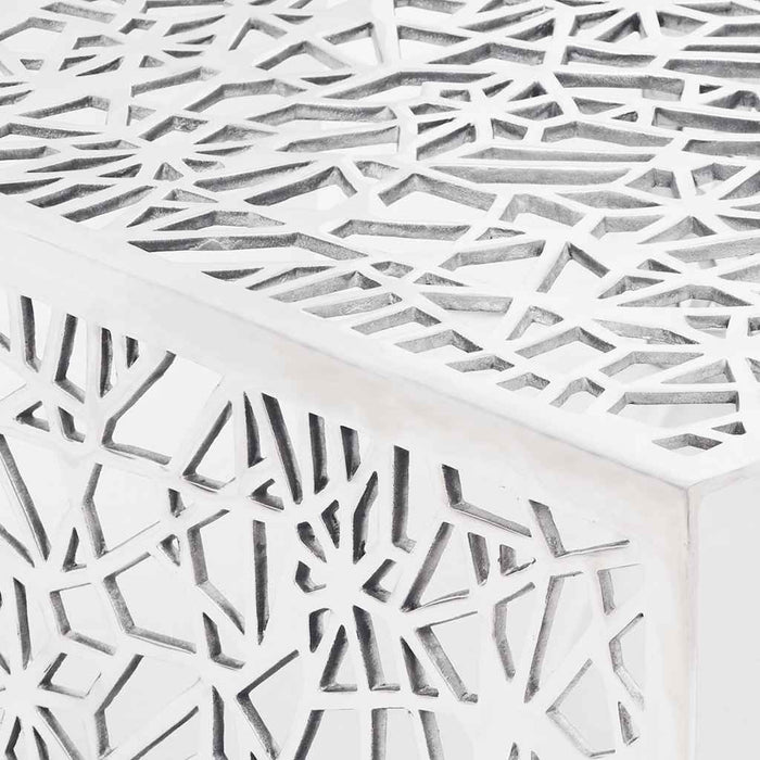 Măsuță de cafea cu design geometric, argintiu, aluminiu - WALTI WALTI