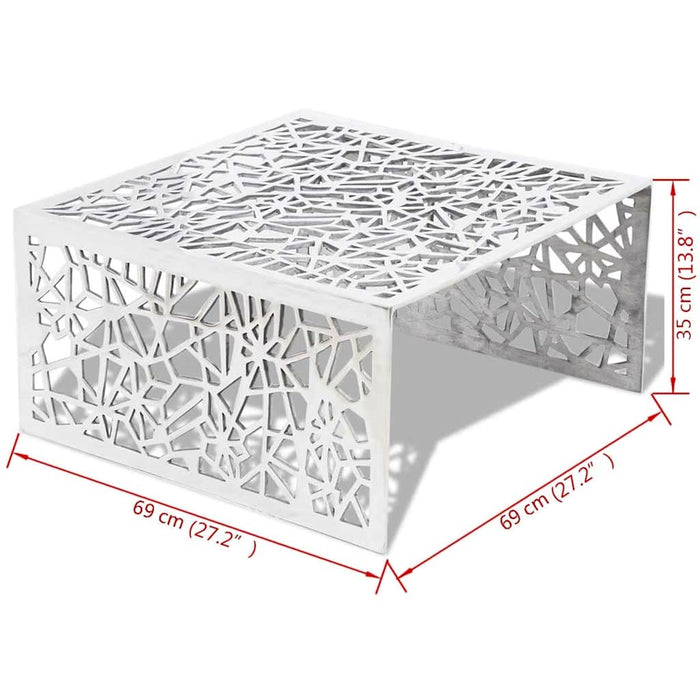 Măsuță de cafea cu design geometric, argintiu, aluminiu - WALTI WALTI