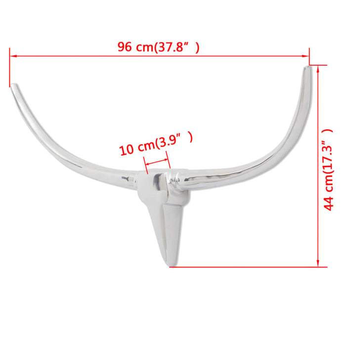 Decorațiune pentru perete tip cap de taur, aluminiu, 96 cm, argintiu - WALTI WALTI