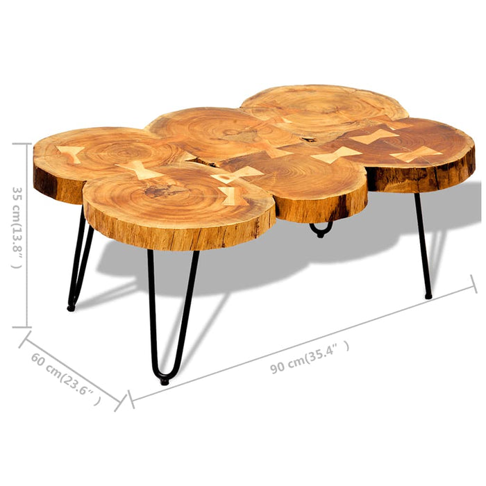 Măsuță de cafea, 35 cm, 6 butuci, lemn masiv de acacia WALTI