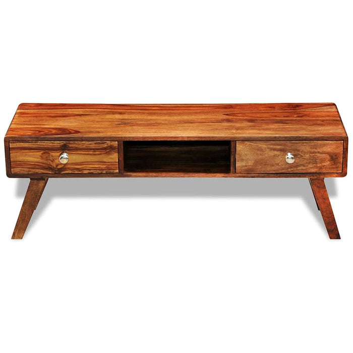Bufet comodă TV cu 2 sertare, lemn masiv de acacia, vintage, 40 cm WALTI