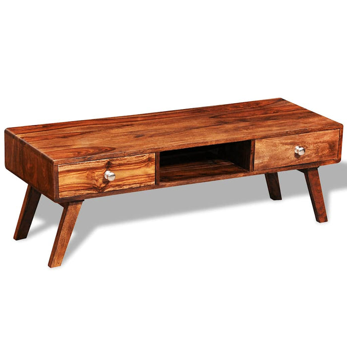 Bufet comodă TV cu 2 sertare, lemn masiv de acacia, vintage, 40 cm WALTI