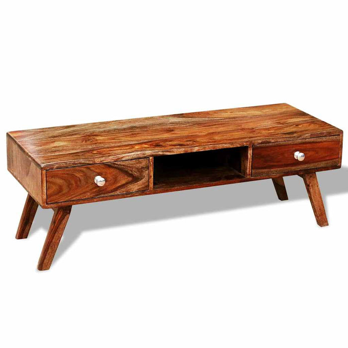 Bufet comodă TV cu 2 sertare, lemn masiv de acacia, vintage, 40 cm WALTI