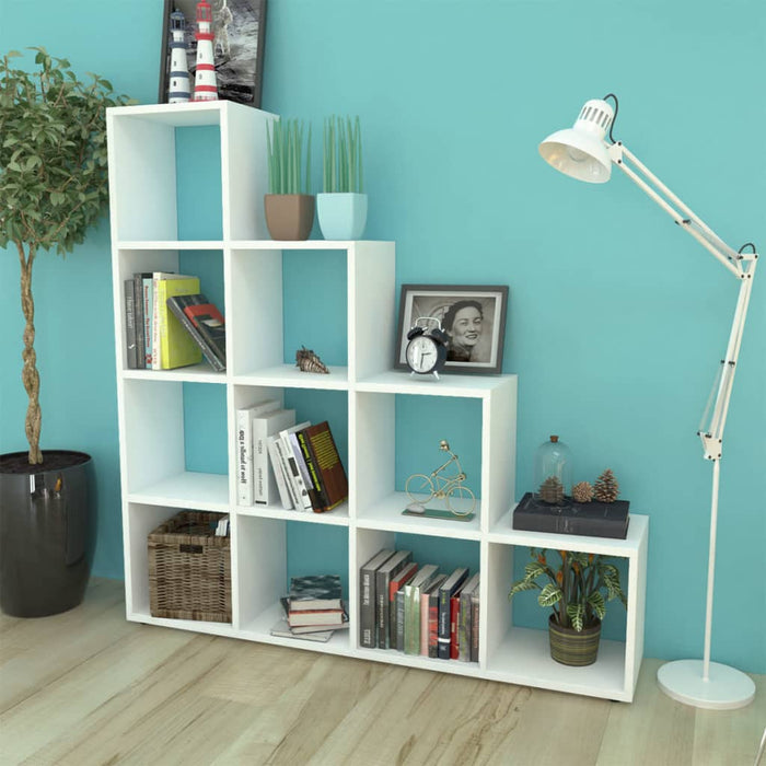 Bibliotecă tip scară/Raft de expunere, alb, 142 cm WALTI