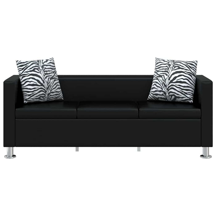 Set canapele 3 locuri și 2 locuri, negru, piele artificială - WALTI WALTI