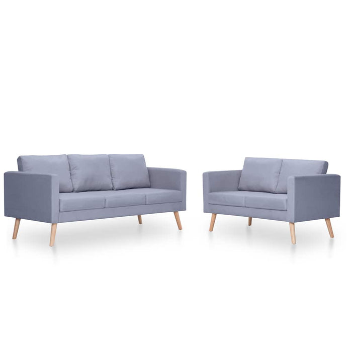 Set canapele cu 2 locuri și 3 locuri, textil, gri deschis - WALTI WALTI