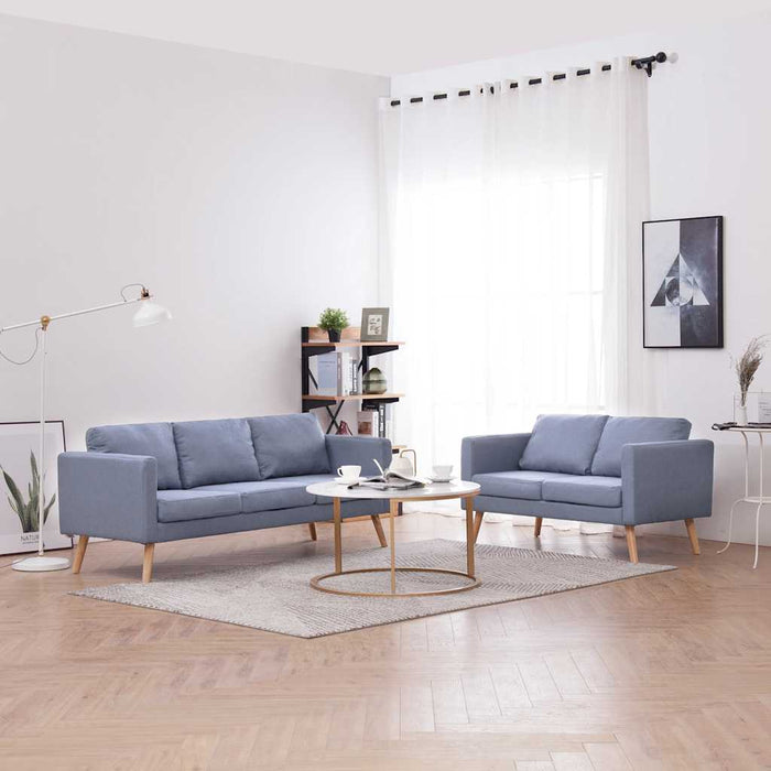Set canapele cu 2 locuri și 3 locuri, textil, gri deschis - WALTI WALTI