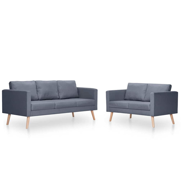 Set canapele cu 2 locuri și 3 locuri, textil, gri închis - WALTI WALTI