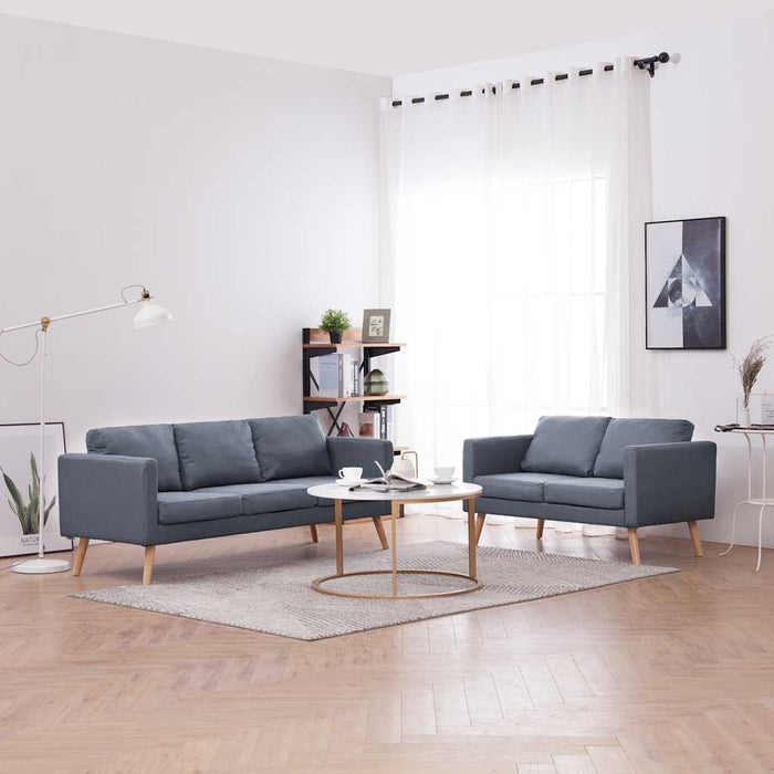 Set canapele cu 2 locuri și 3 locuri, textil, gri închis - WALTI WALTI
