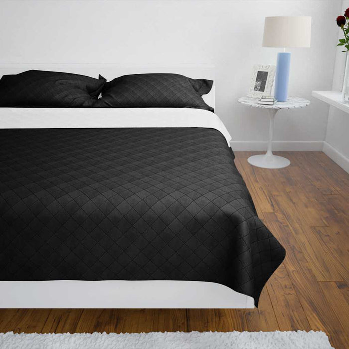Cuvertură matlasată cu două fețe, negru/alb, 220 x 240 cm - WALTI WALTI