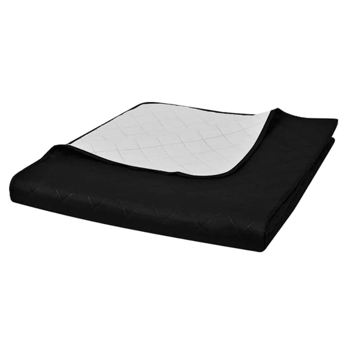 Cuvertură matlasată cu două fețe, negru/alb, 230 x 260 cm - WALTI WALTI