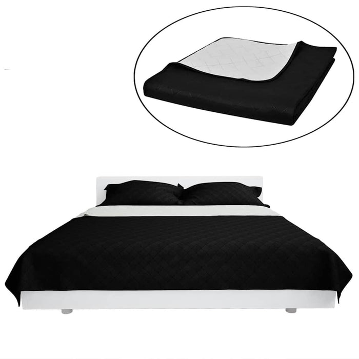 Cuvertură matlasată cu două fețe, negru/alb, 230 x 260 cm - WALTI WALTI