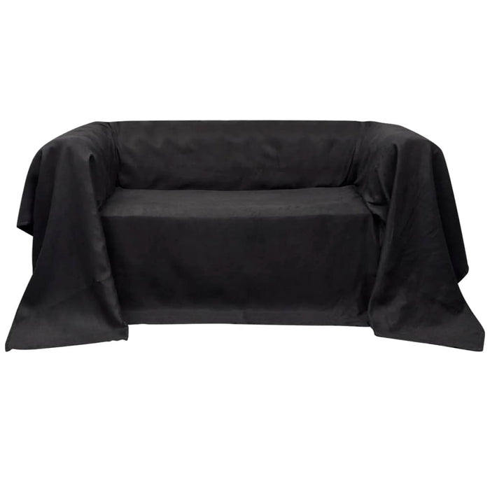 Husă din velur microfibră pentru canapea, 140 x 210 cm, antracit WALTI