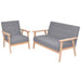 Set cu canapea, 2 piese, material textil, gri deschis - WALTI WALTI