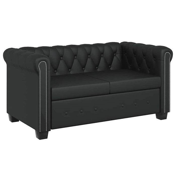 Canapea Chesterfield cu 2 și 3 locuri, piele artificială, negru - WALTI WALTI