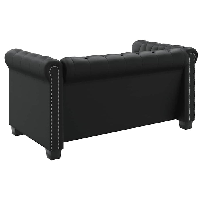 Canapea Chesterfield cu 2 și 3 locuri, piele artificială, negru - WALTI WALTI