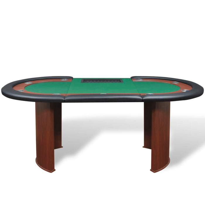 Masă poker 10 persoane, zonă dealer și suport jetoane, verde WALTI