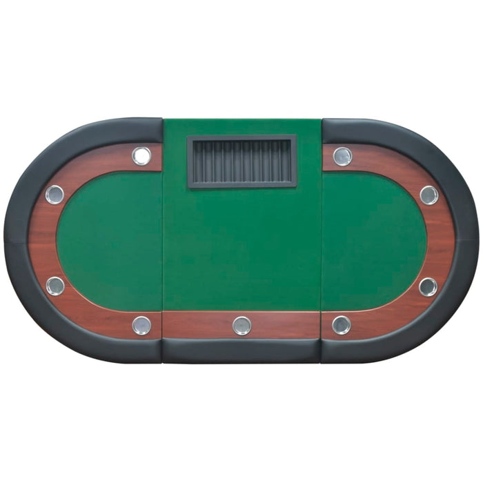 Masă poker 10 persoane, zonă dealer și suport jetoane, verde WALTI