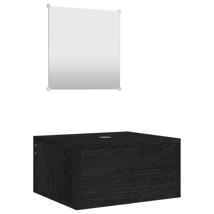 Set de mobilier de baie cu 2 piese, lemn prelucrat negru - WALTI WALTI