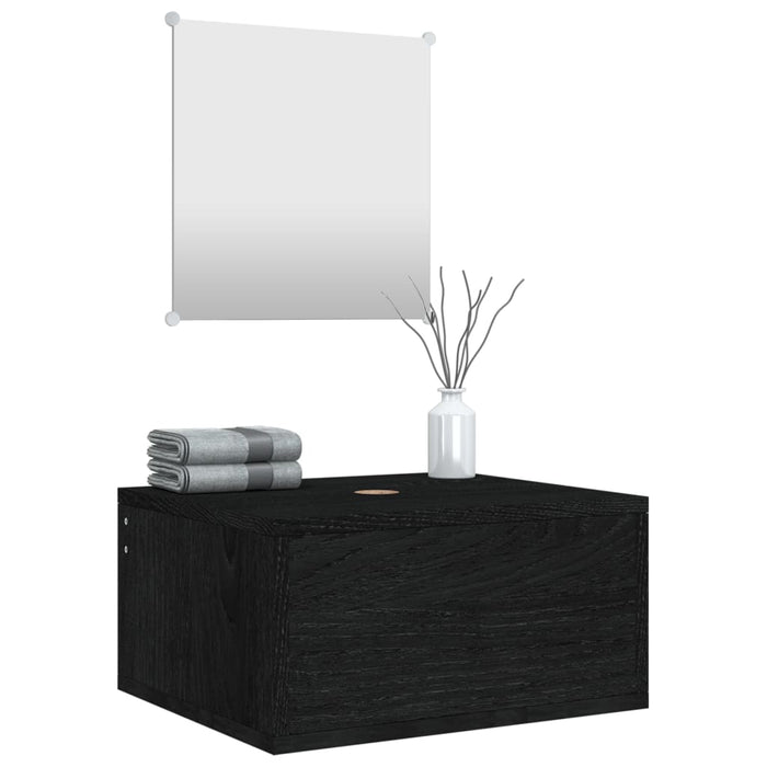 Set de mobilier de baie cu 2 piese, lemn prelucrat negru - WALTI WALTI