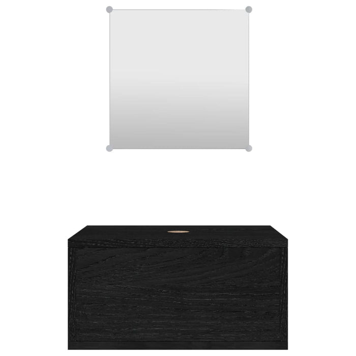Set de mobilier de baie cu 2 piese, lemn prelucrat negru - WALTI WALTI