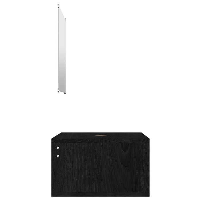 Set de mobilier de baie cu 2 piese, lemn prelucrat negru - WALTI WALTI
