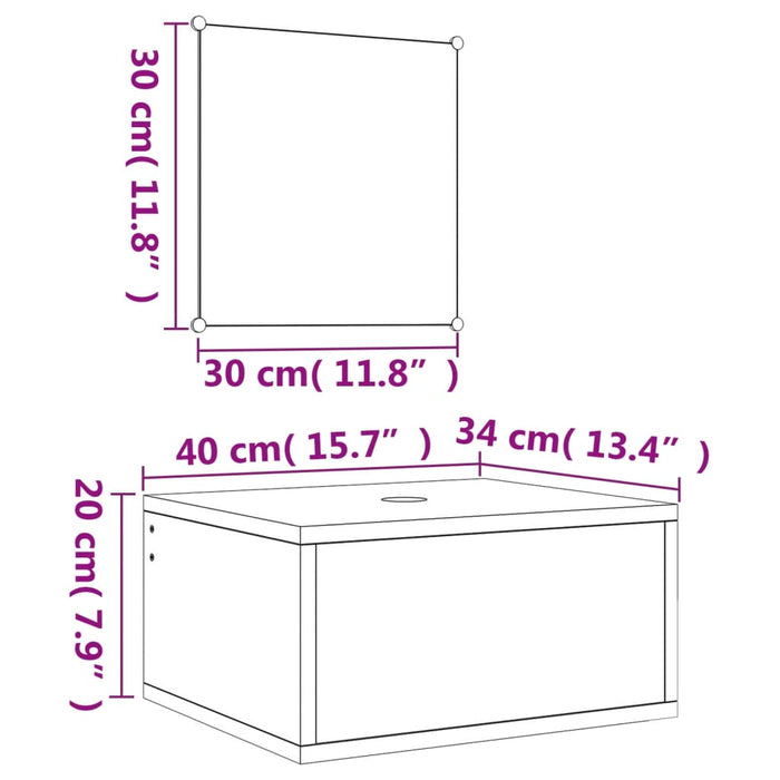 Set de mobilier de baie cu 2 piese, lemn prelucrat negru - WALTI WALTI