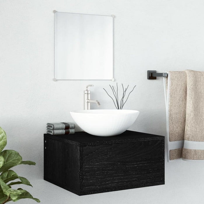 Set de mobilier de baie cu 2 piese, lemn prelucrat negru - WALTI WALTI