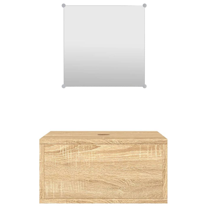 Set mobilier de baie 2 piese, lemn prelucrat stejar - WALTI WALTI