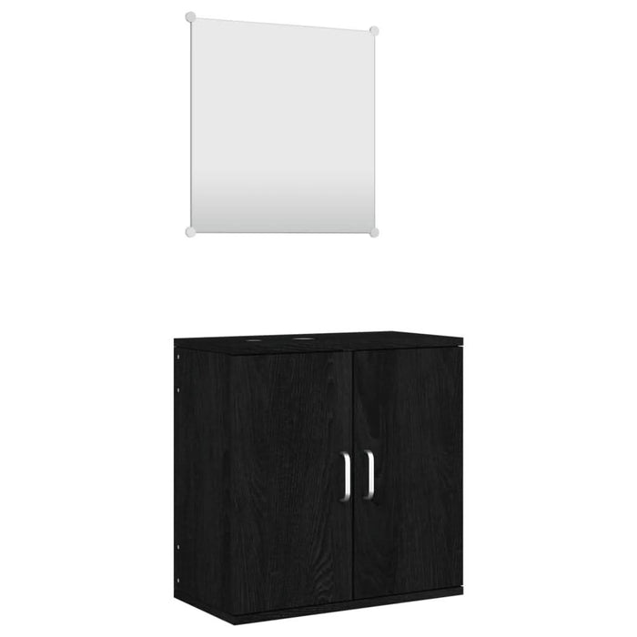 Set de mobilier de baie cu 2 piese, lemn prelucrat negru - WALTI WALTI