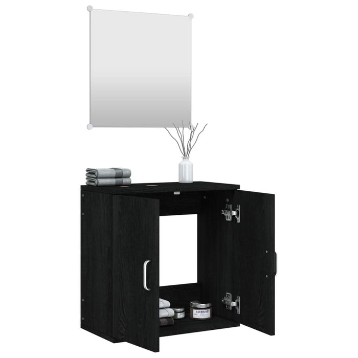 Set de mobilier de baie cu 2 piese, lemn prelucrat negru - WALTI WALTI