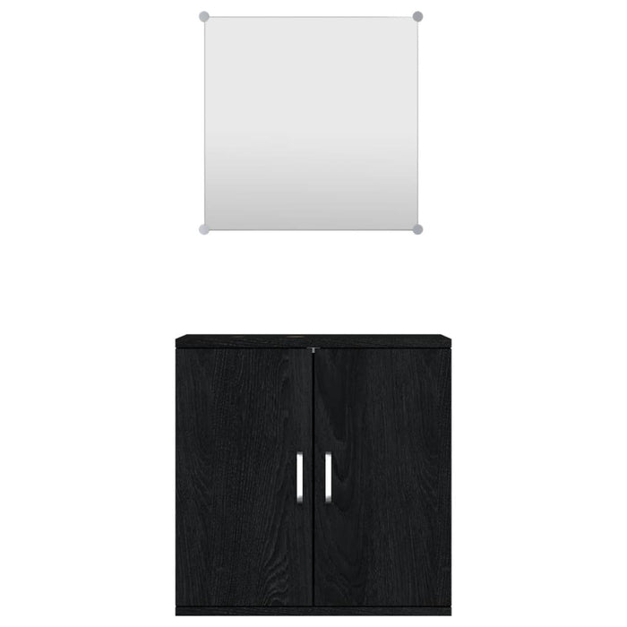 Set de mobilier de baie cu 2 piese, lemn prelucrat negru - WALTI WALTI