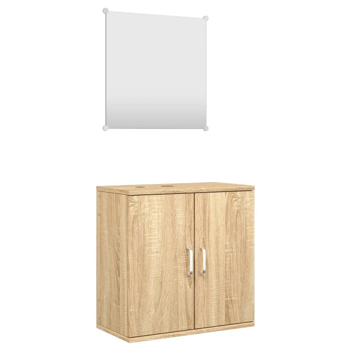 Set mobilier de baie 2 piese, lemn prelucrat stejar - WALTI WALTI