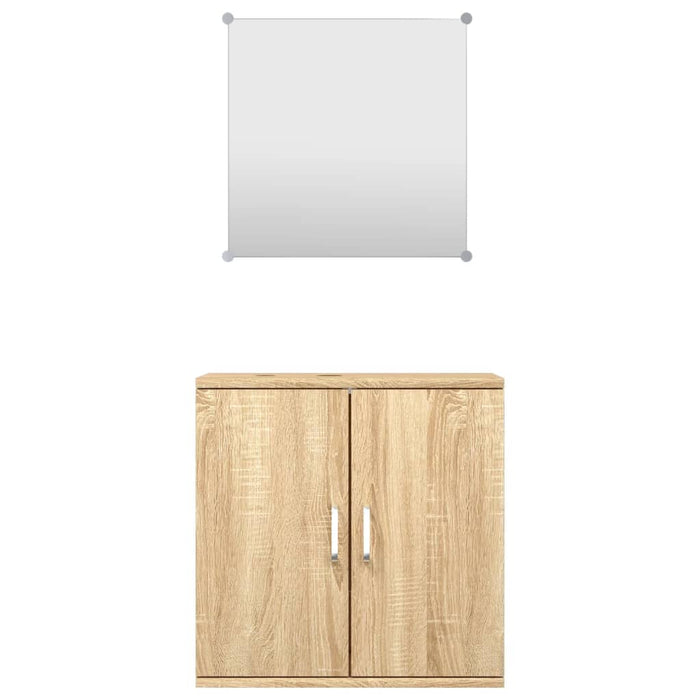 Set mobilier de baie 2 piese, lemn prelucrat stejar - WALTI WALTI