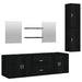 Set de mobilier de baie cu 7 piese, lemn prelucrat negru - WALTI WALTI