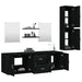 Set de mobilier de baie cu 7 piese, lemn prelucrat negru - WALTI WALTI