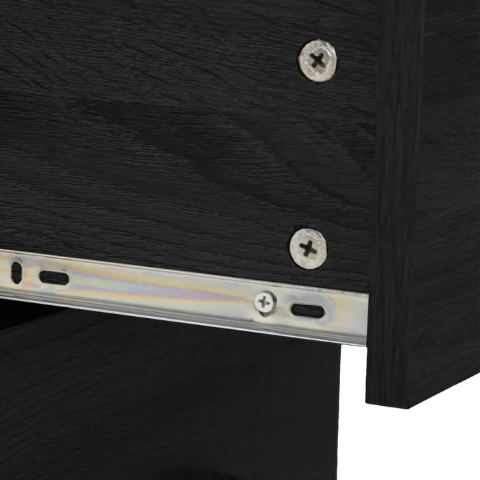 Set de mobilier de baie cu 7 piese, lemn prelucrat negru - WALTI WALTI
