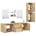 Set de mobilier de baie cu 7 piese, lemn prelucrat din stejar - WALTI WALTI