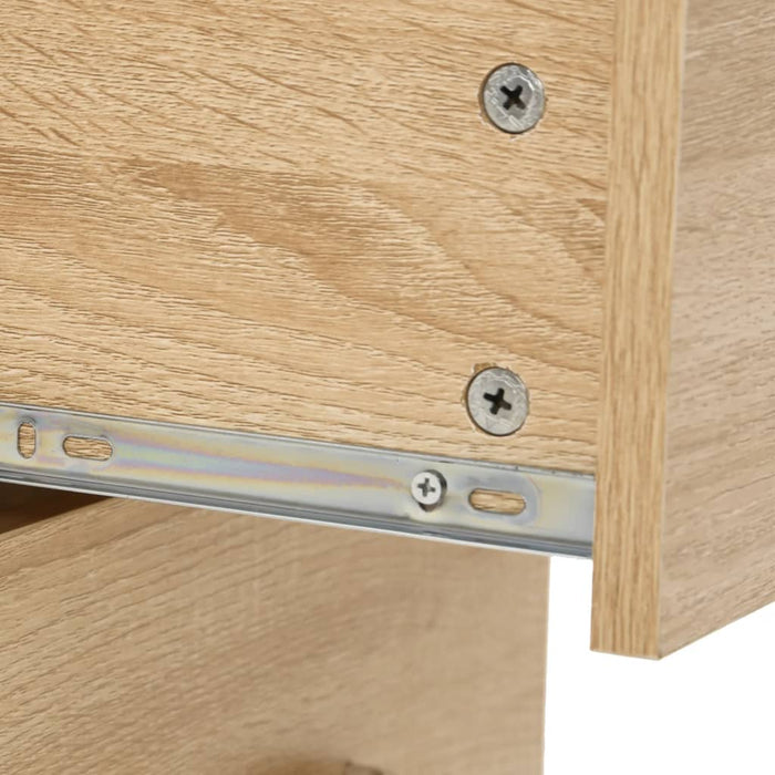 Set de mobilier de baie cu 7 piese, lemn prelucrat din stejar - WALTI WALTI