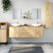 Set de mobilier de baie cu 7 piese, lemn prelucrat din stejar - WALTI WALTI
