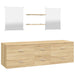 Set de mobilier de baie cu 5 piese, lemn prelucrat din stejar - WALTI WALTI