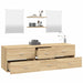 Set de mobilier de baie cu 5 piese, lemn prelucrat din stejar - WALTI WALTI