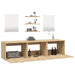 Set mobilier de baie cu 6 piese, lemn prelucrat din stejar - WALTI WALTI
