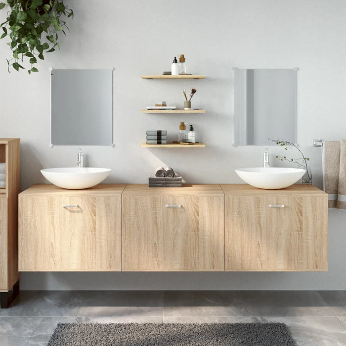 Set mobilier de baie cu 6 piese, lemn prelucrat din stejar - WALTI WALTI