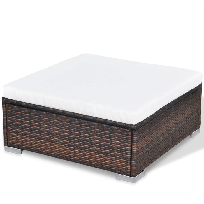 Set mobilier de grădină cu perne, 10 piese, maro, poliratan WALTI