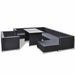 Set mobilier de grădină cu perne, 10 piese, negru, poliratan - WALTI WALTI