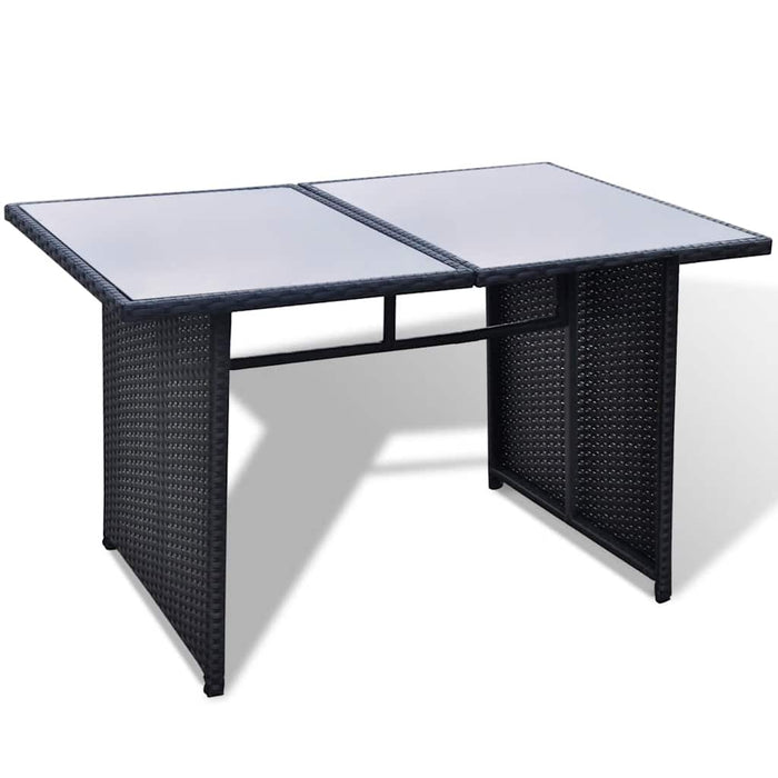 Set mobilier de grădină cu perne, 10 piese, negru, poliratan - WALTI WALTI