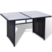 Set mobilier de grădină cu perne, 10 piese, negru, poliratan - WALTI WALTI