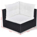 Set mobilier de grădină cu perne, 10 piese, negru, poliratan - WALTI WALTI