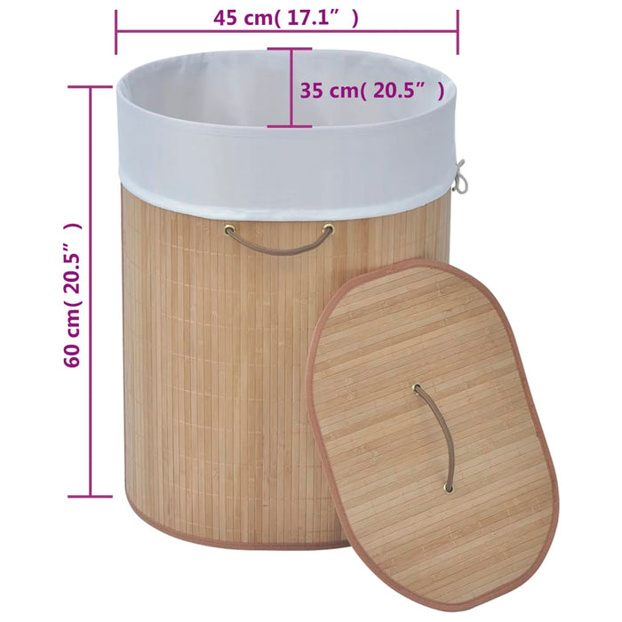 Coș de rufe oval din bambus, natural - WALTI WALTI